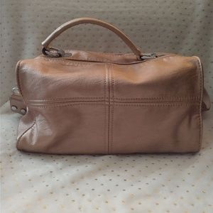 Rose Gold Vegan Leather Satchel Bag